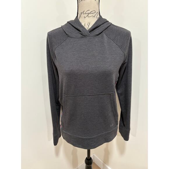 Under Armour Lightweight Dark Gray Hoodie Hot Pink Size Small Loose Fit - Picture 2 of 6